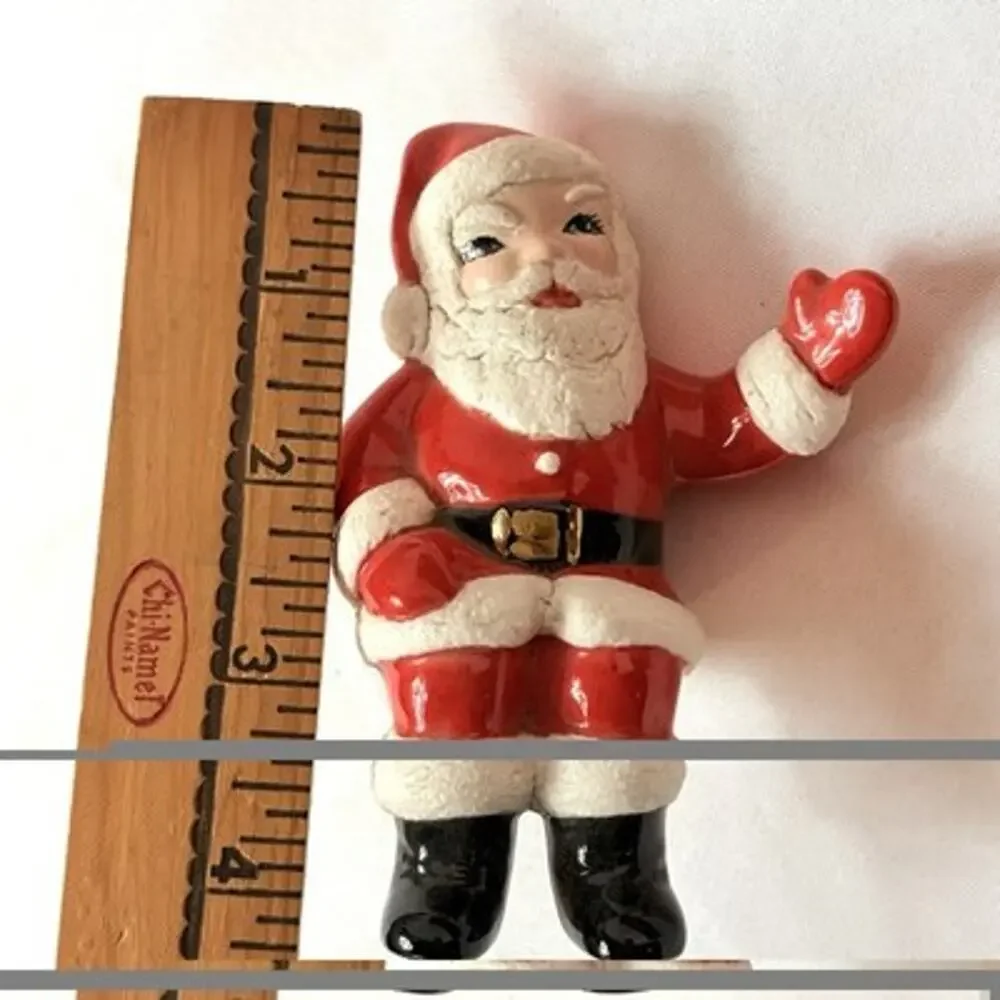 Vintage Ceramic Santa Shelf Sitter Figurine Retro Mid Century Christmas Decor